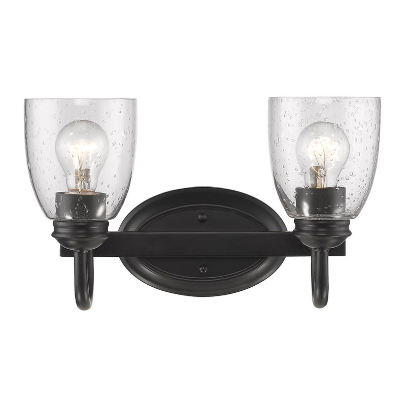 Golden 8001-BA2 BLK-SD Two Light Bath Vanity, Matte Black