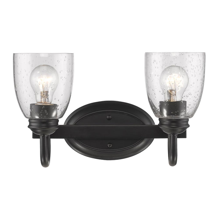 Golden 8001-BA2 BLK-SD Two Light Bath Vanity, Matte Black