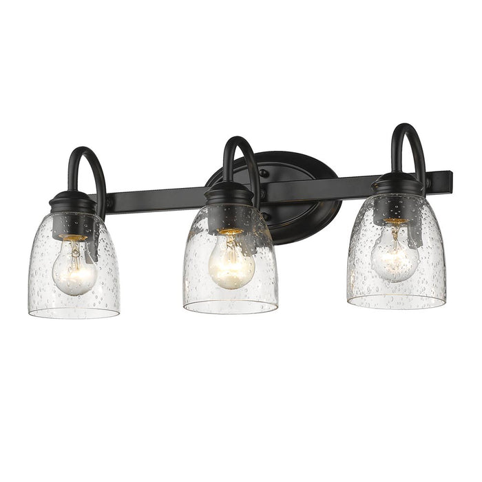 Golden 8001-BA3 BLK-SD Three Light Bath Vanity, Matte Black