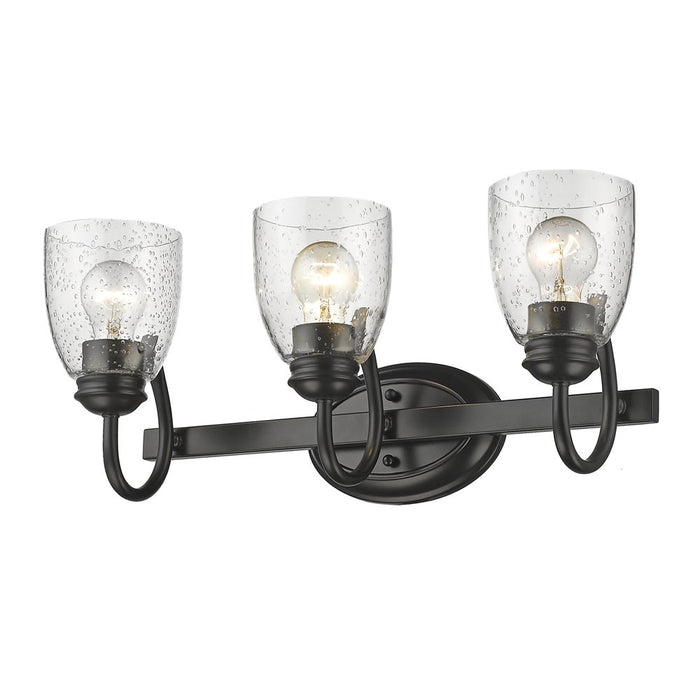 Golden 8001-BA3 BLK-SD Three Light Bath Vanity, Matte Black