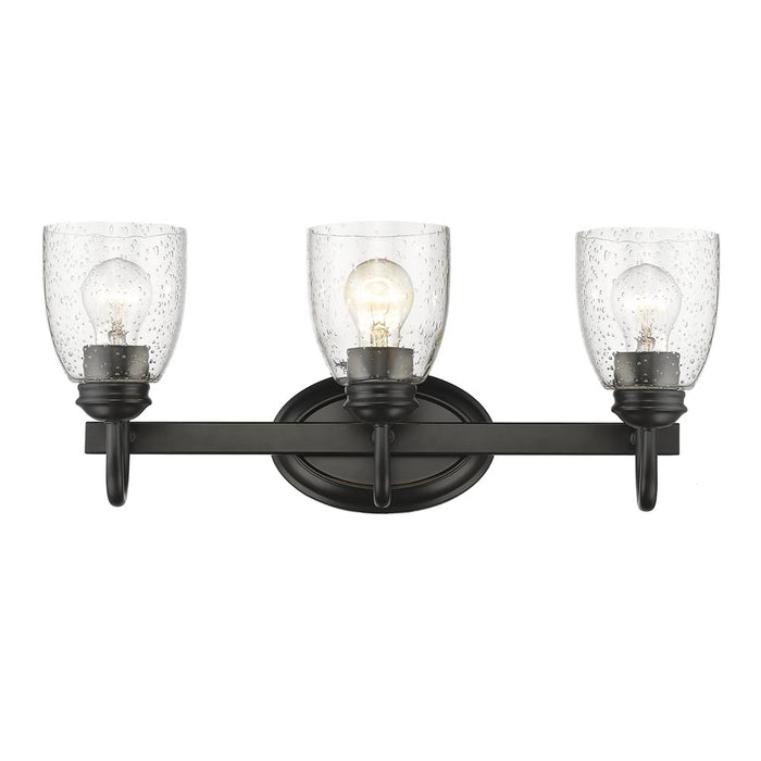 Golden 8001-BA3 BLK-SD Three Light Bath Vanity, Matte Black