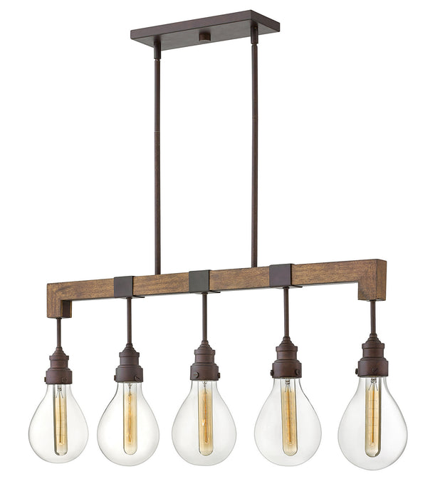 Hinkley 3266IN LED Linear Chandelier, Industrial Iron