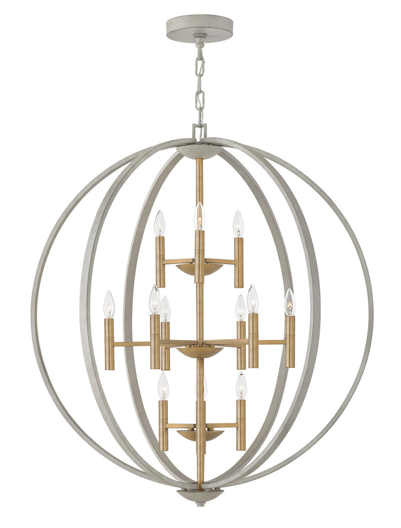Hinkley 3469CG LED Foyer Chandelier, Cement Gray