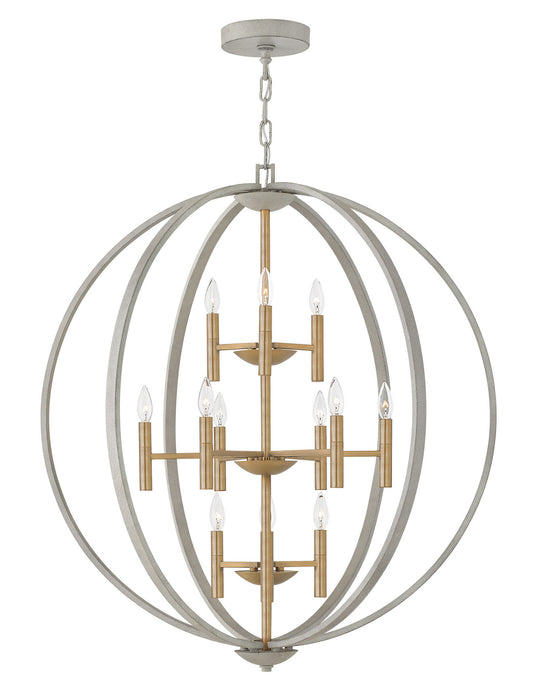 Hinkley 3469CG LED Foyer Chandelier, Cement Gray