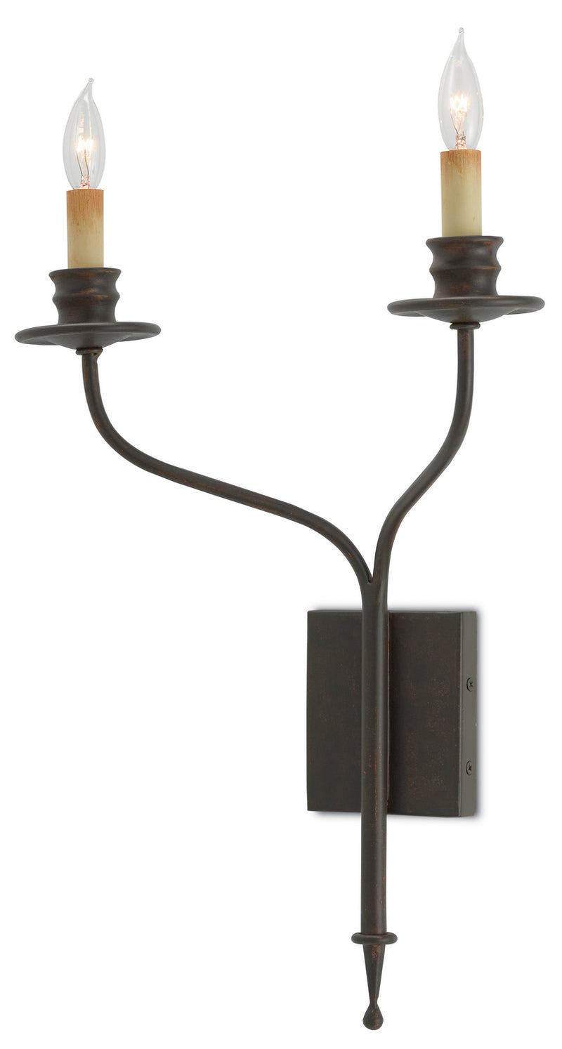 Currey and Company 5000-0038 Two Light Wall Sconce, Bronze Gold