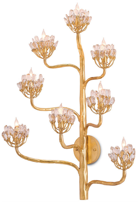 Currey and Company 5000-0058 Eight Light Wall Sconce, Dark Contemporary Gold Leaf