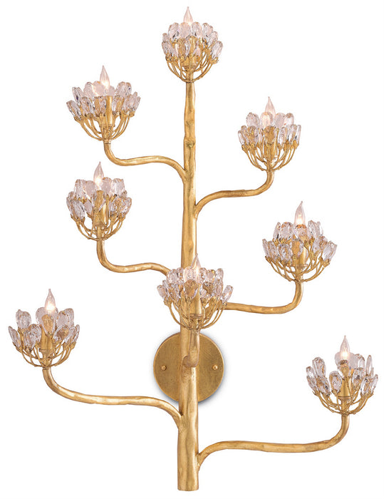 Currey and Company 5000-0058 Eight Light Wall Sconce, Dark Contemporary Gold Leaf