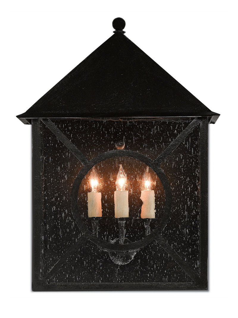 Currey and Company 5500-0002 Three Light Outdoor Wall Sconce, Midnight