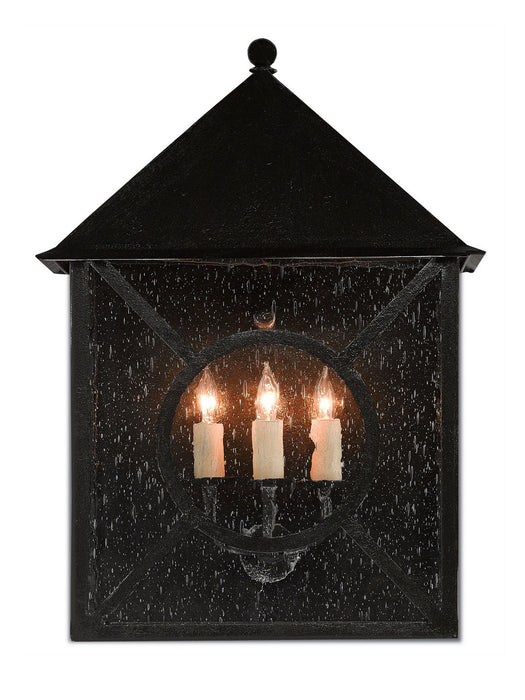 Currey and Company 5500-0002 Three Light Outdoor Wall Sconce, Midnight