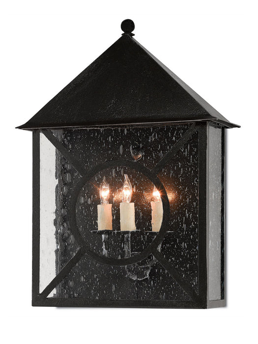 Currey and Company 5500-0002 Three Light Outdoor Wall Sconce, Midnight