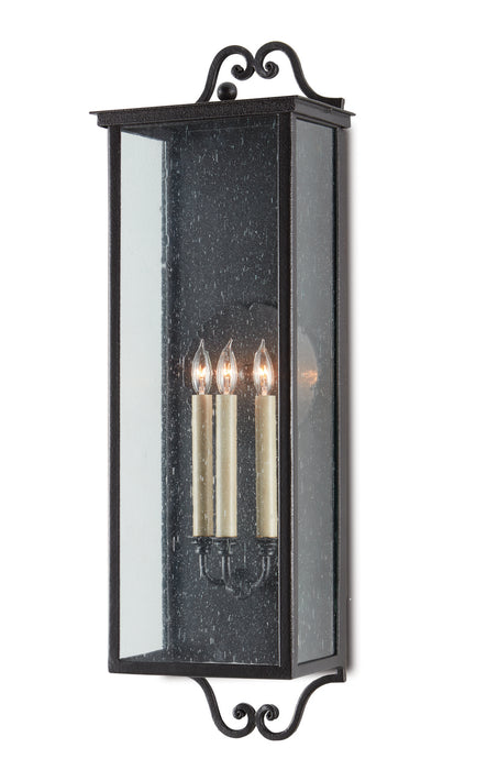 Currey and Company 5500-0007 Three Light Outdoor Wall Sconce, Midnight