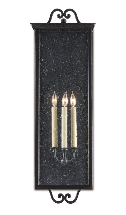 Currey and Company 5500-0007 Three Light Outdoor Wall Sconce, Midnight