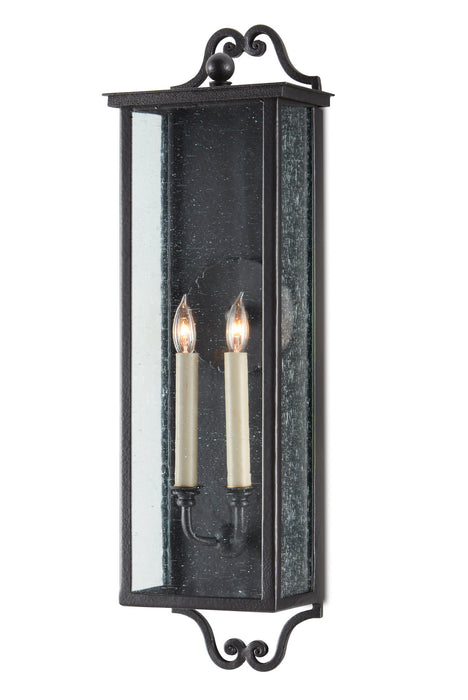 Currey and Company 5500-0008 Two Light Outdoor Wall Sconce, Midnight