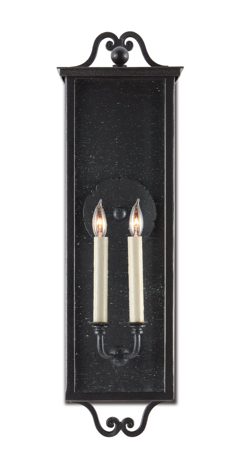 Currey and Company 5500-0008 Two Light Outdoor Wall Sconce, Midnight