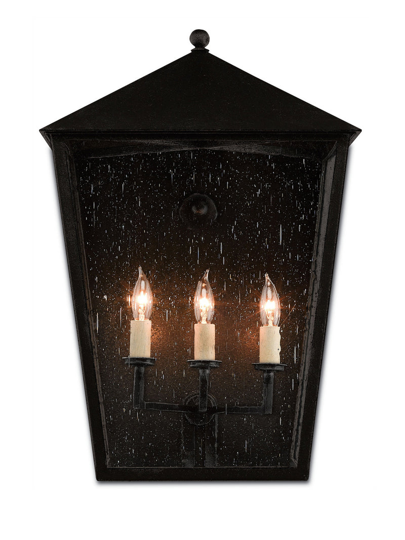 Currey and Company 5500-0010 Three Light Outdoor Wall Sconce, Midnight