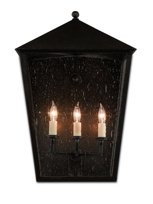 Currey and Company 5500-0010 Three Light Outdoor Wall Sconce, Midnight