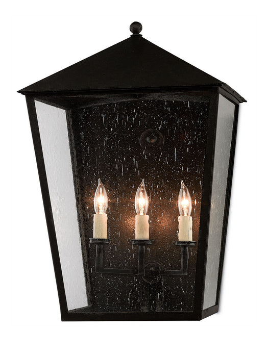 Currey and Company 5500-0010 Three Light Outdoor Wall Sconce, Midnight