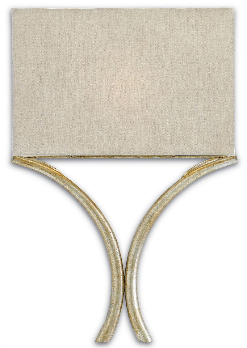 Currey and Company 5900-0006 One Light Wall Sconce, Silver Leaf
