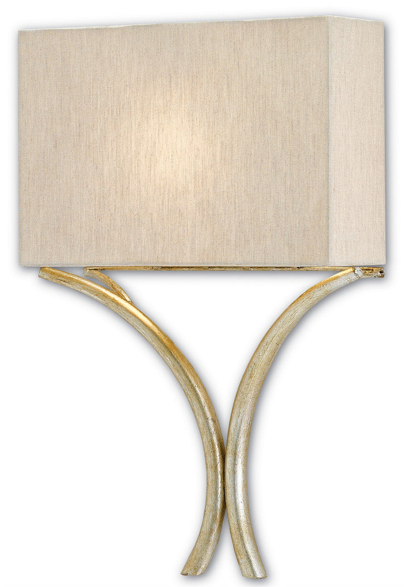 Currey and Company 5900-0006 One Light Wall Sconce, Silver Leaf