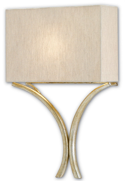 Currey and Company 5900-0006 One Light Wall Sconce, Silver Leaf
