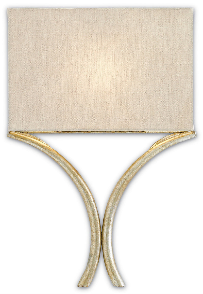Currey and Company 5900-0006 One Light Wall Sconce, Silver Leaf