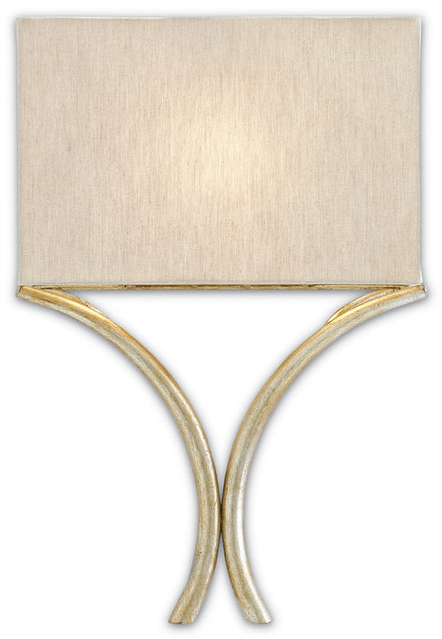 Currey and Company 5900-0006 One Light Wall Sconce, Silver Leaf