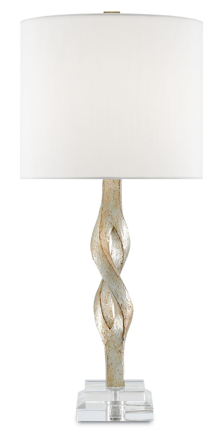 Currey and Company 6000-0071 One Light Table Lamp, Chinois Silver Leaf