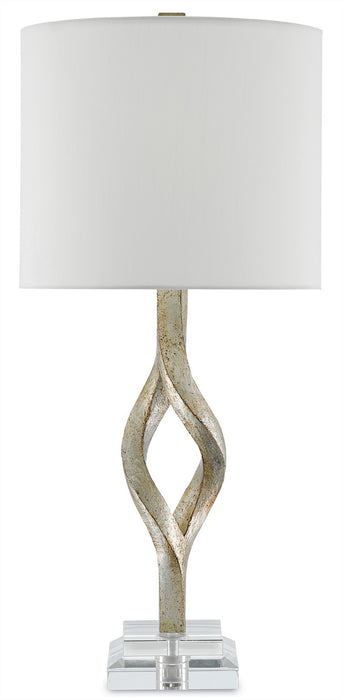Currey and Company 6000-0071 One Light Table Lamp, Chinois Silver Leaf