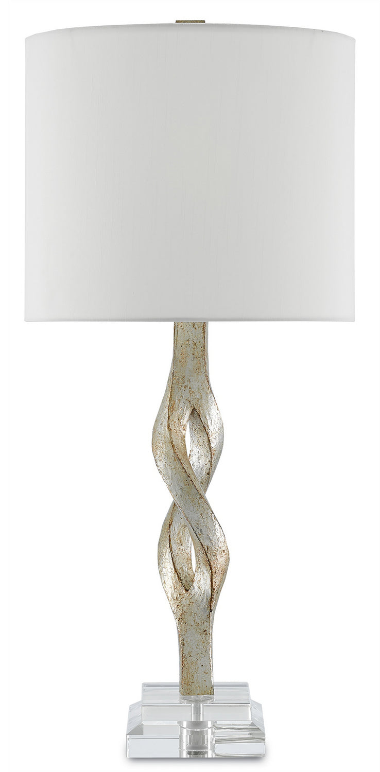 Currey and Company 6000-0071 One Light Table Lamp, Chinois Silver Leaf