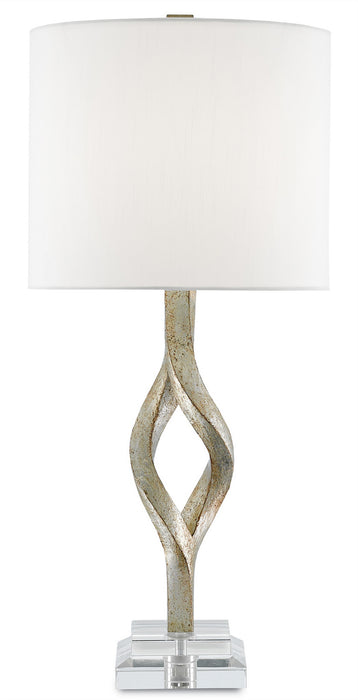 Currey and Company 6000-0071 One Light Table Lamp, Chinois Silver Leaf