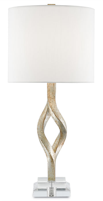 Currey and Company 6000-0071 One Light Table Lamp, Chinois Silver Leaf