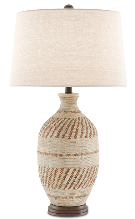 Currey and Company 6000-0088 One Light Table Lamp, Tan/Brown/Hand Rubbed Bronze