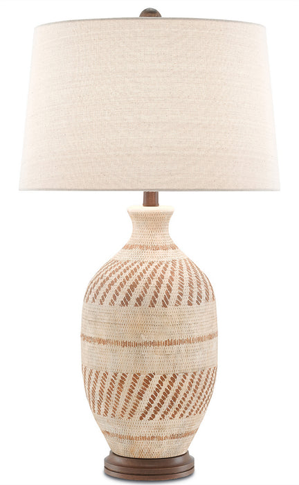 Currey and Company 6000-0088 One Light Table Lamp, Tan/Brown/Hand Rubbed Bronze