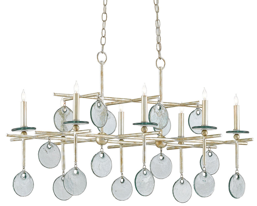 Currey and Company 9000-0060 Eight Light Chandelier, Silver Granello