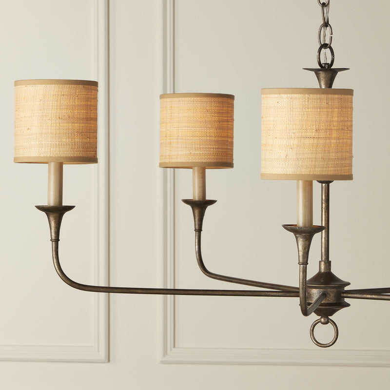 Currey and Company 9000-0143 Five Light Chandelier, Pyrite Bronze