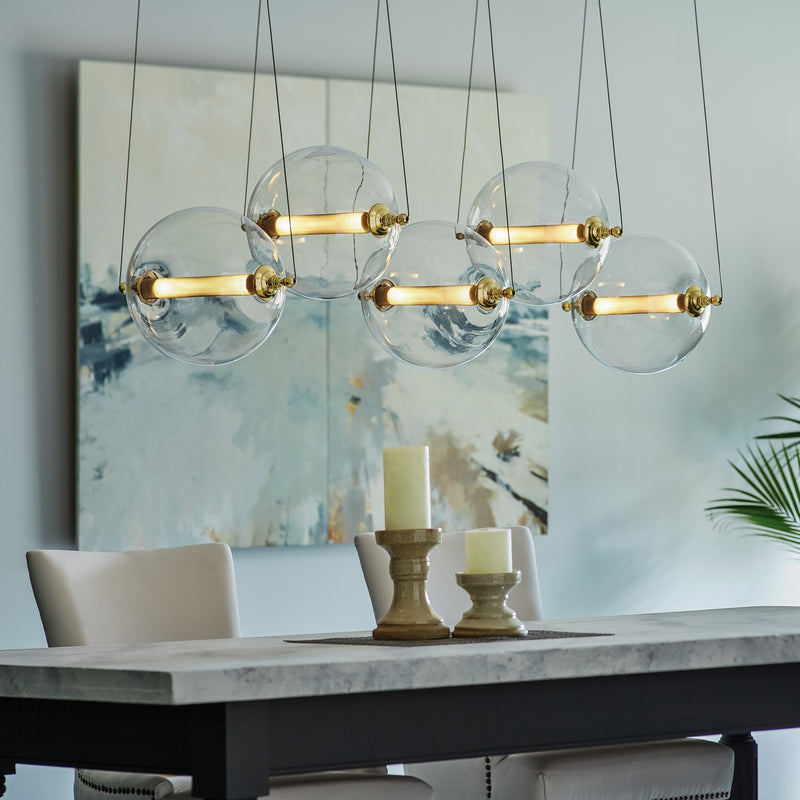 Hubbardton Forge 134409-SKT-STND-31-YT0517 LED Pendant, Black with Brass Accents