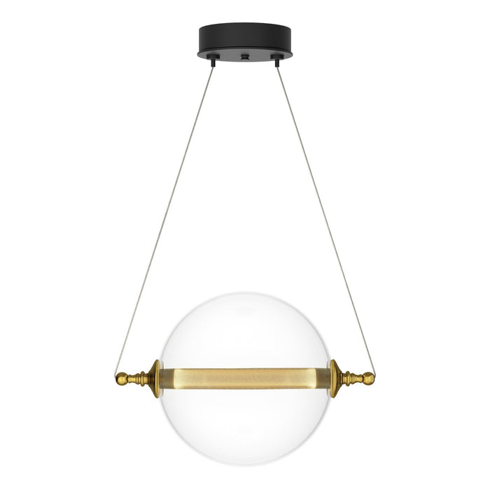 Hubbardton Forge 161305-SKT-STND-31-YT0517 LED Pendant, Black with Brass Accents