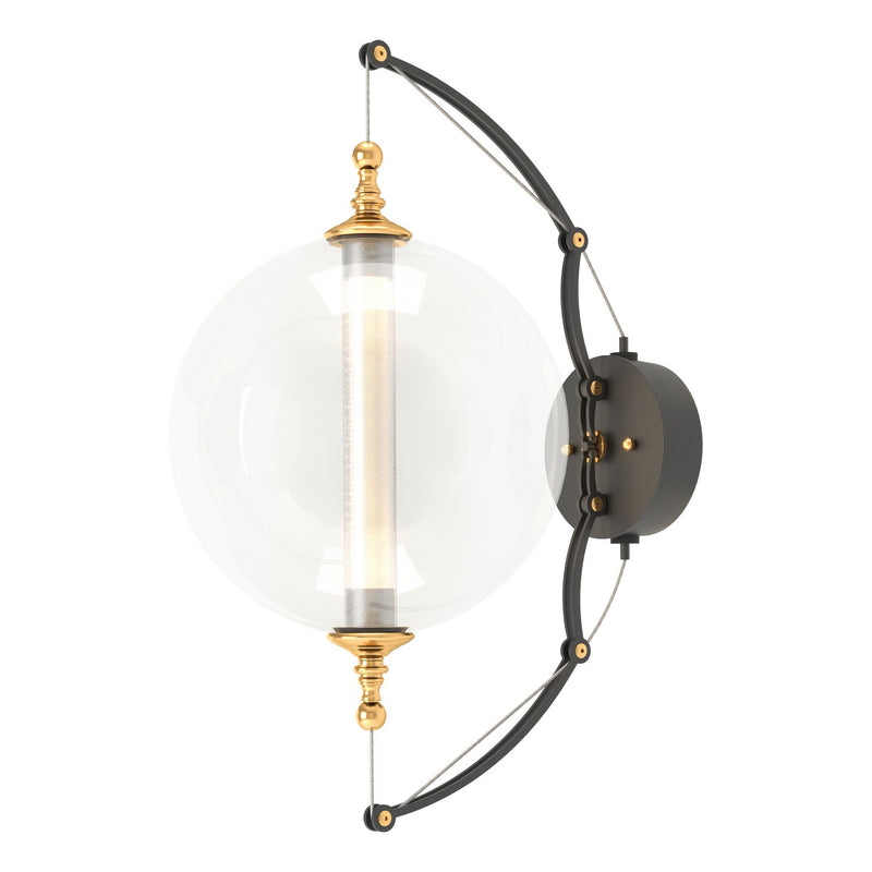 Hubbardton Forge 207903-SKT-31-YT0517 LED Wall Sconce, Black with Brass Accents
