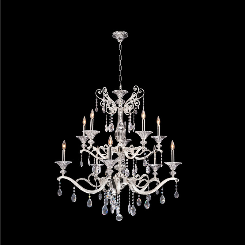 Allegri 020154-017-SS001 Ten Light Chandelier, Silver