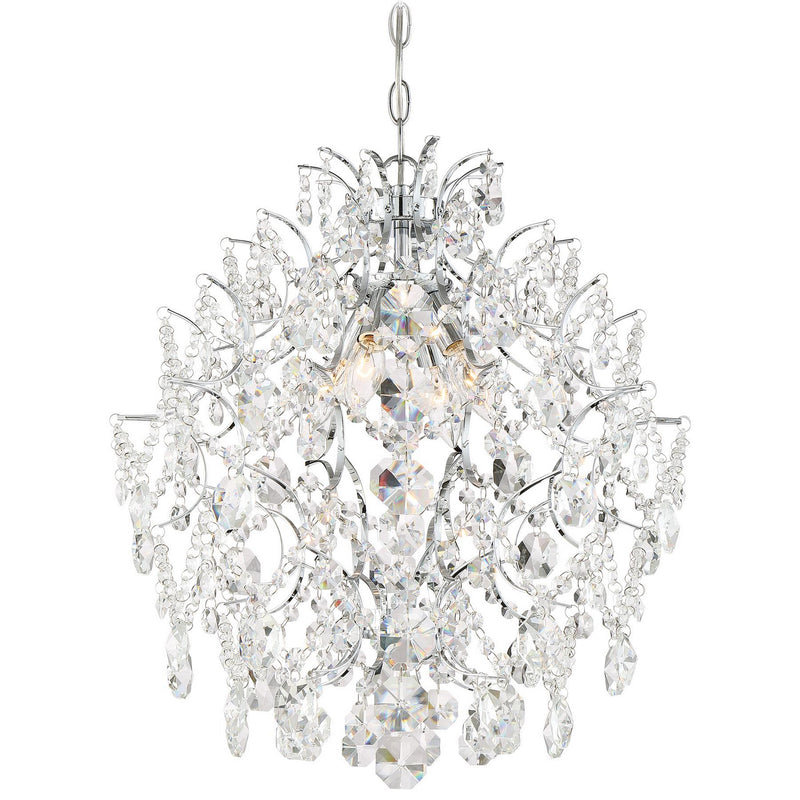 Minka-Lavery 3156-77 Four Light Chandelier, Chrome