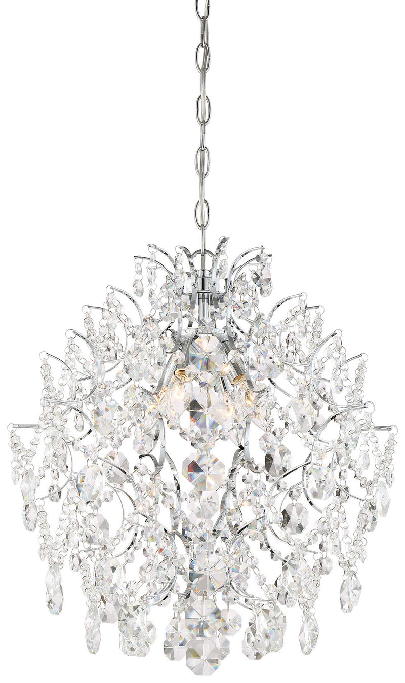 Minka-Lavery 3156-77 Four Light Chandelier, Chrome