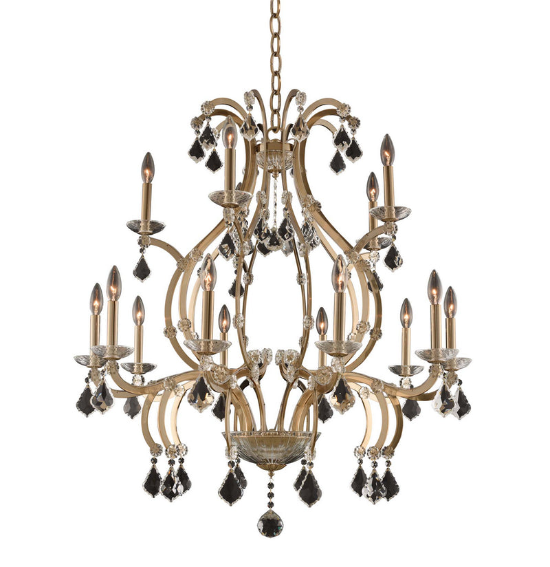 Allegri 029652-038-FR001 15 Light Chandelier, Brushed Champagne Gold