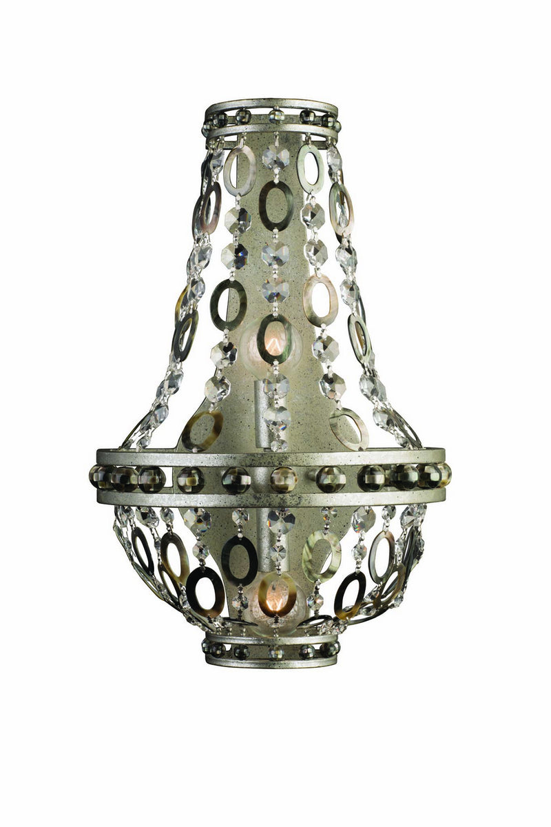 Allegri 029921-042 Two Light Wall Sconce, Vintage Silver Leaf