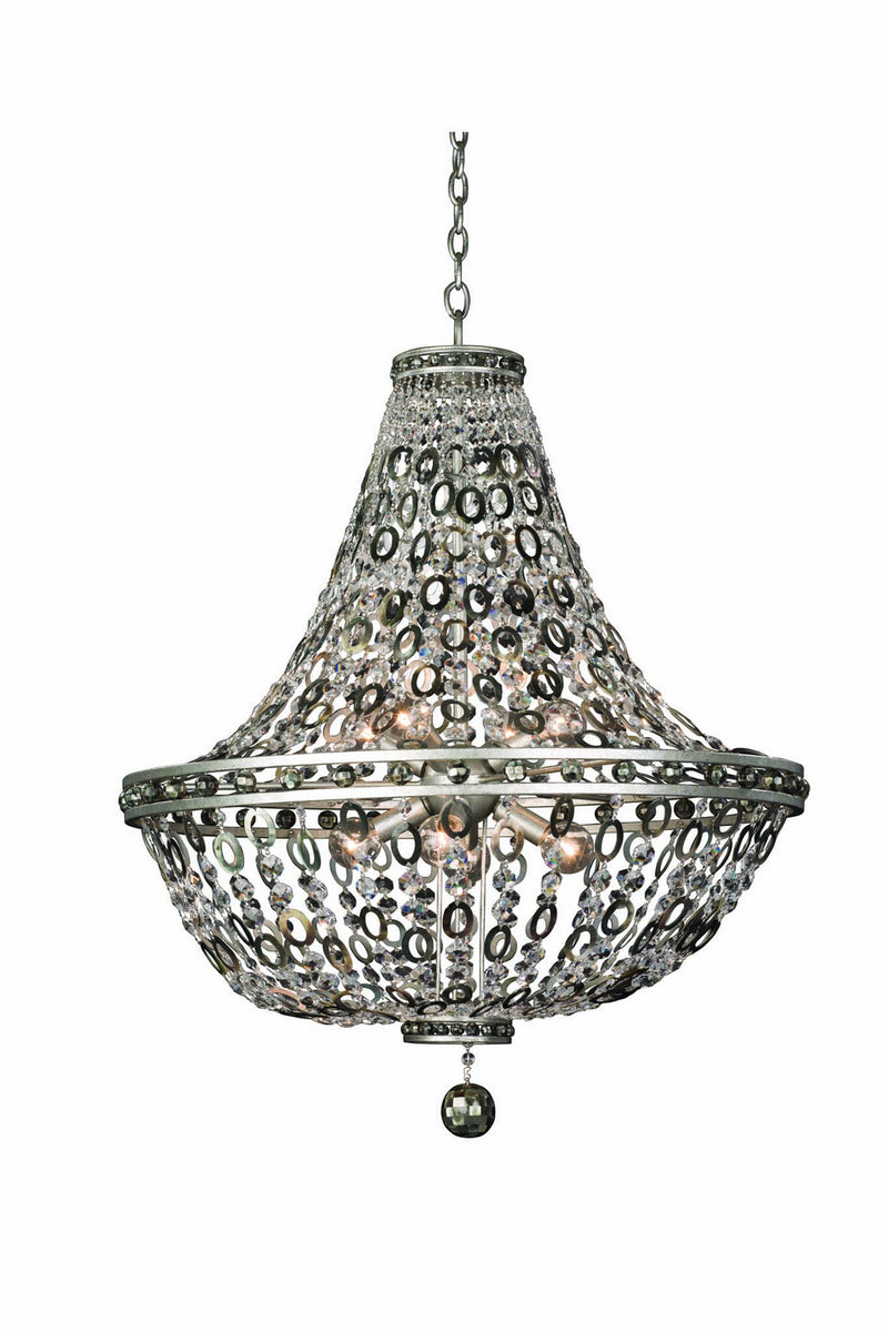 Allegri 029952-042 Eight Light Pendant, Vintage Silver Leaf