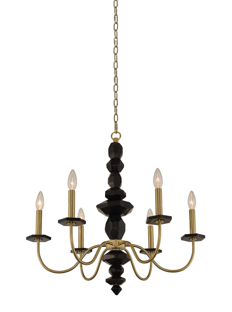 Allegri 031550-039 Six Light Chandelier, Brushed Brass