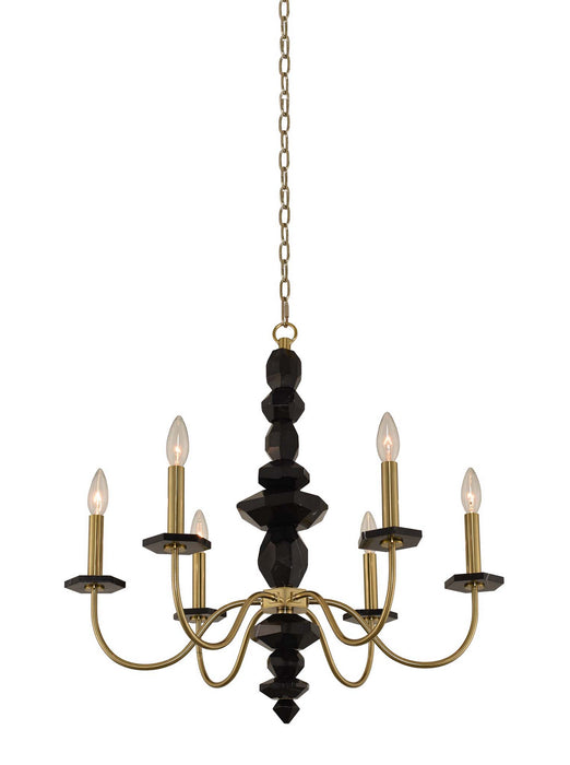Allegri 031550-039 Six Light Chandelier, Brushed Brass