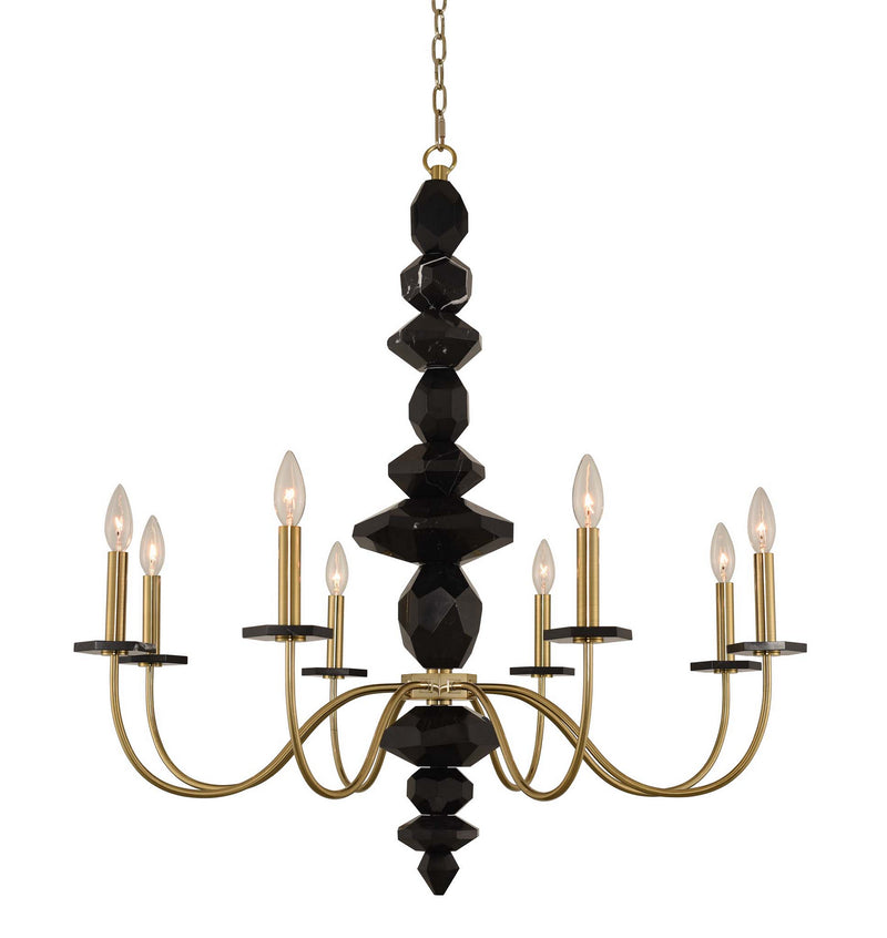 Allegri 031551-039 Eight Light Chandelier, Brushed Brass
