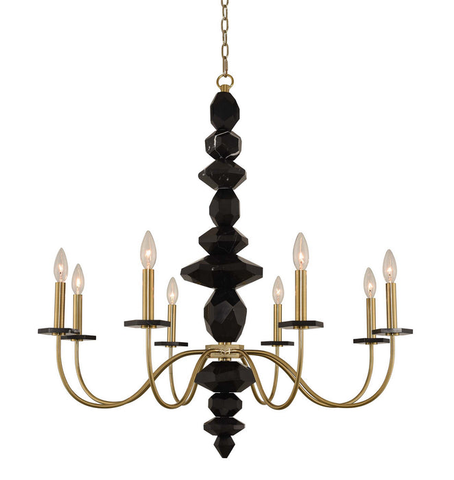 Allegri 031551-039 Eight Light Chandelier, Brushed Brass