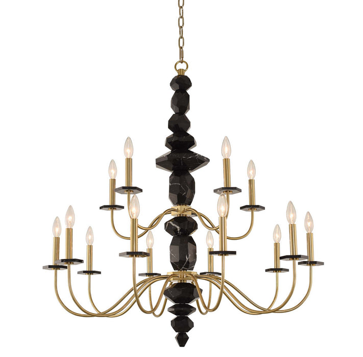 Allegri 031552-039 15 Light Chandelier, Brushed Brass