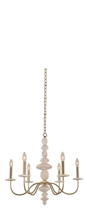 Kalco 304850CG Six Light Chandelier, Champagne Gold